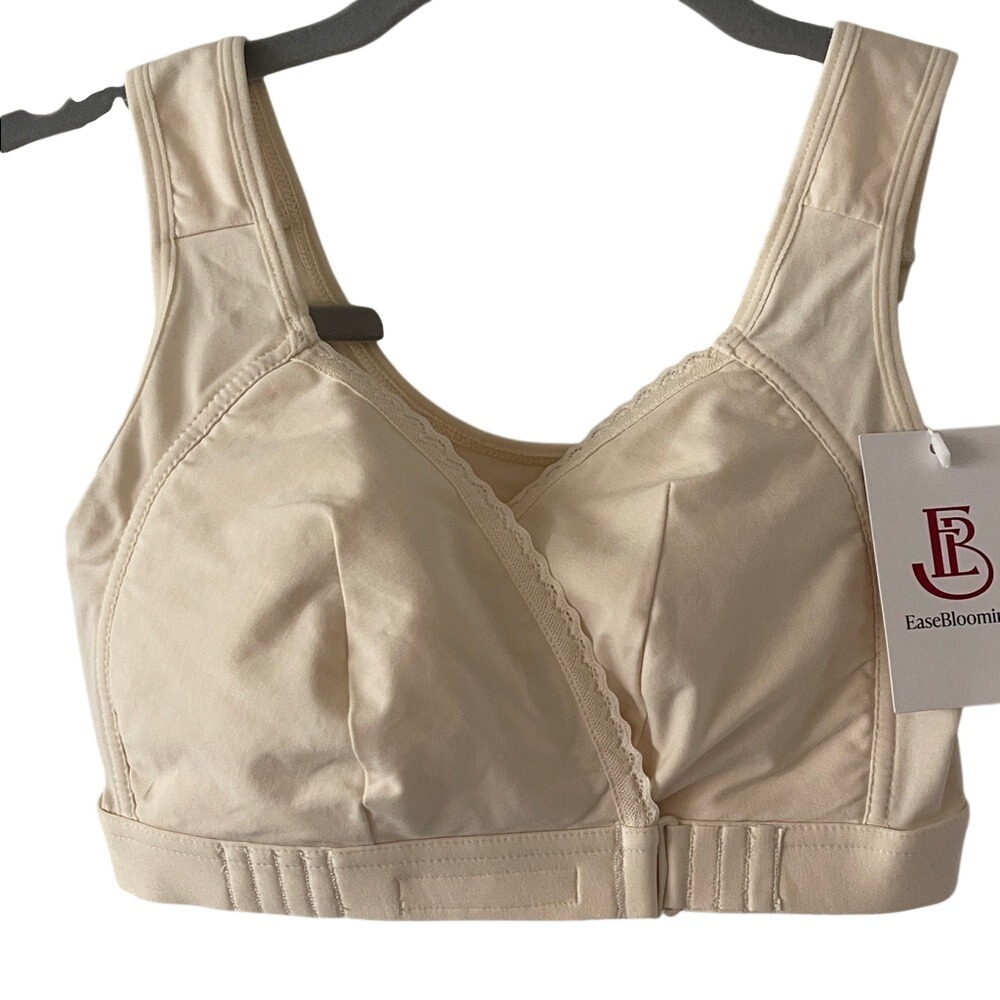 Ease Blooming Women's Front Closure Cream Bra‎ Small NWT